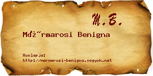 Mármarosi Benigna névjegykártya